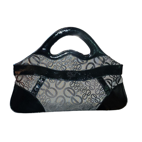 Enyce canvas and patent leather clutch evening bag purse handbag - Picture 2 of 9